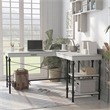 Furniture of America Diego L-shaped Wooden Desk in Antique White