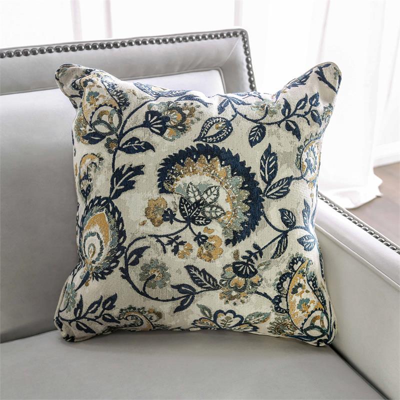 Furniture of America Brier Transitional Fabric Nailhead Loveseat in Light Gray