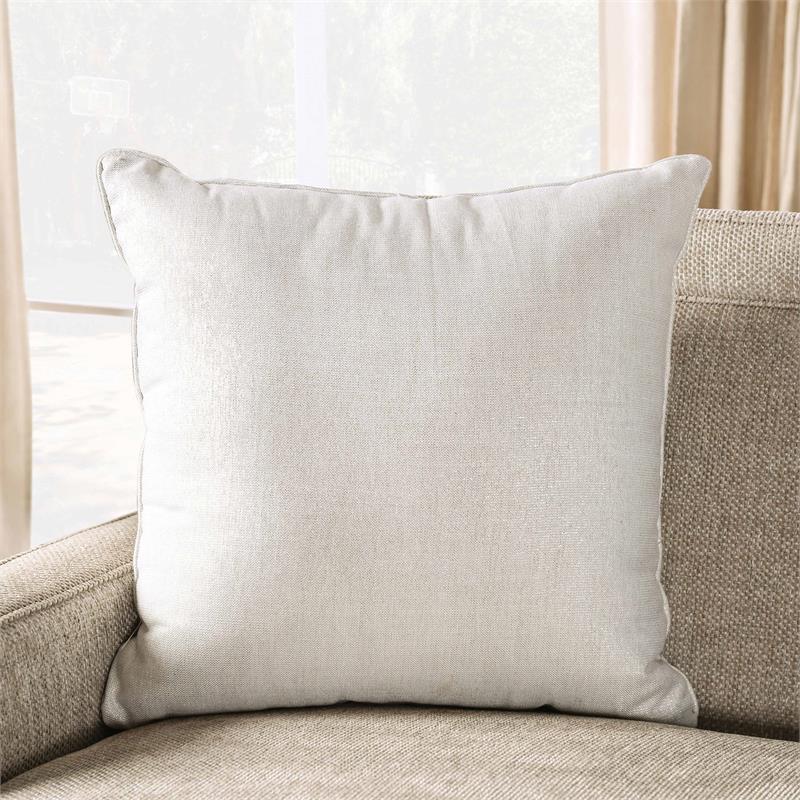 Furniture of America Cacao Transitional Chenille Upholstered Loveseat in Beige