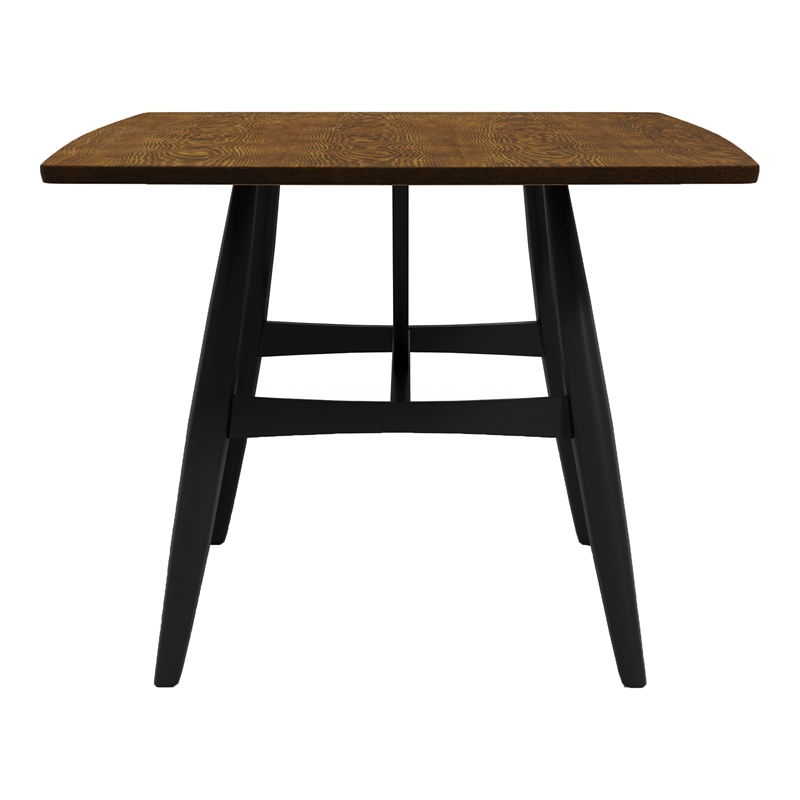 Furniture of America Kapok Solid Wood 7-Piece Dining Table Set in Oak and Black