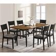 Furniture of America Kapok Solid Wood 7-Piece Dining Table Set in Oak and Black