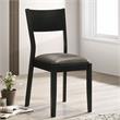 Furniture of America Kapok Wood Padded Dining Chair in Black and Gray (Set of 2)