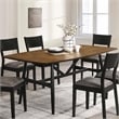 Furniture of America Kapok Solid Wood Rectangle Dining Table in Oak and Black