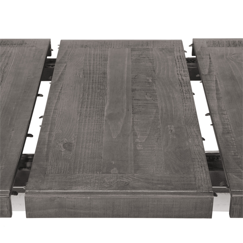 Furniture of America Muschamp Solid Wood Expandable Dining Table in Gray