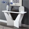 Furniture of America Avens Contemporary Wood Geometric Sofa Table in White