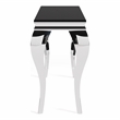 Furniture of America Alang Glam Glass Top Sofa Table in Black and Silver