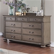 Furniture of America Damos Solid Wood 9-Drawer Dresser in Gray