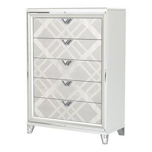 Furniture of America Anaiya Contemporary Solid Wood 5-Drawer Chest in White