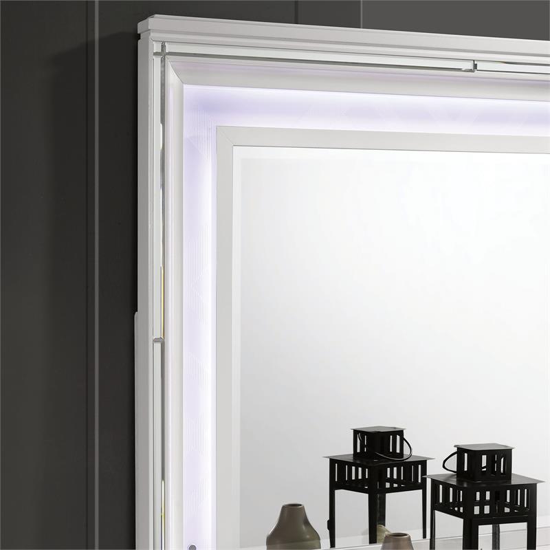 Furniture of America Anaiya Wood 2-Piece Dresser and Mirror Set in White