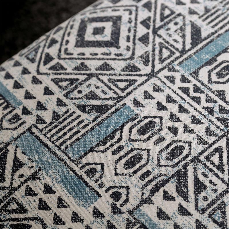 Furniture of America Arjay Contemporary Fabric Square Ottoman in Multi-Color