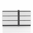 Furniture of America Misti Contemporary Solid Wood 6-Drawer Dresser in White