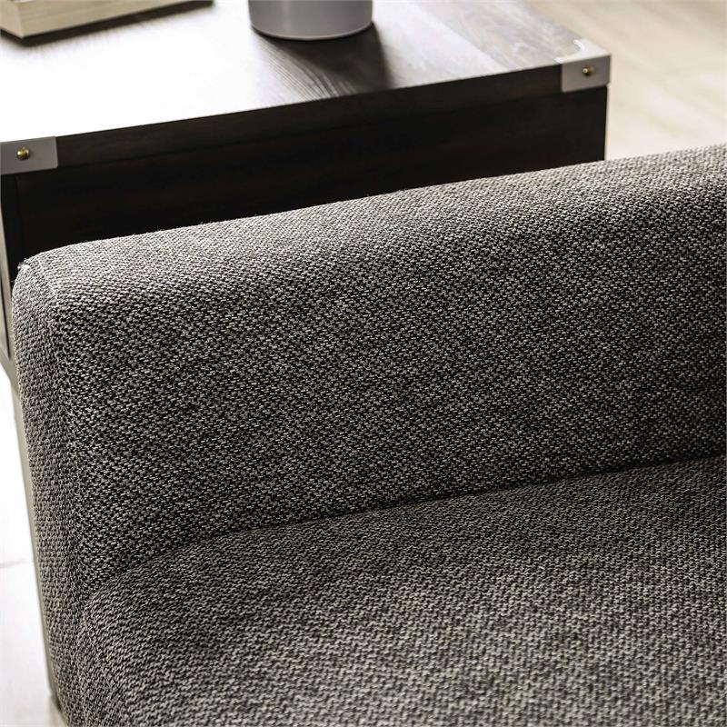 Furniture of America Celiq Fabric Upholstered Loveseat in Gray and Brown