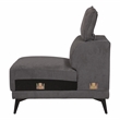 Furniture of America Borno Fabric Sectional with Armless Chair in Dark Gray