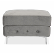Furniture of America Marti Transitional Fabric Tufted Ottoman in Gray
