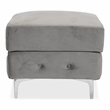Furniture of America Marti Transitional Fabric Tufted Ottoman in Gray