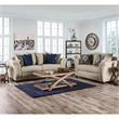Furniture of America Jaqui Transitional Fabric Nailhead Loveseat in Beige