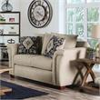 Furniture of America Jaqui Transitional Fabric Nailhead Loveseat in Beige