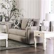 Furniture of America Jaqui Fabric Nailhead Loveseat in Light Taupe Brown