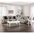Furniture of America Jaqui Fabric Nailhead Loveseat in Light Taupe Brown