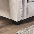 Furniture of America Jaqui Fabric Nailhead Loveseat in Light Taupe Brown