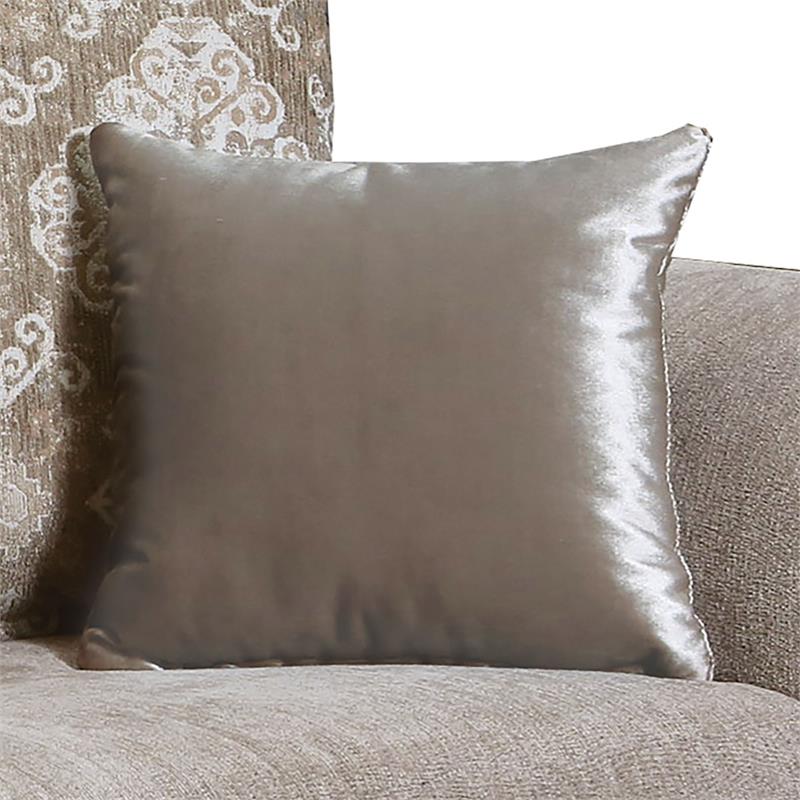 Furniture of America Safin Traditional Chenille Upholstered Loveseat in Beige