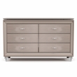 Furniture of America Devado Contemporary Wood 6-Drawer Dresser in Rose Gold