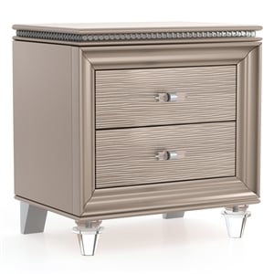 Furniture of America Devado Contemporary Wood 2-Drawer Nightstand in Rose Gold