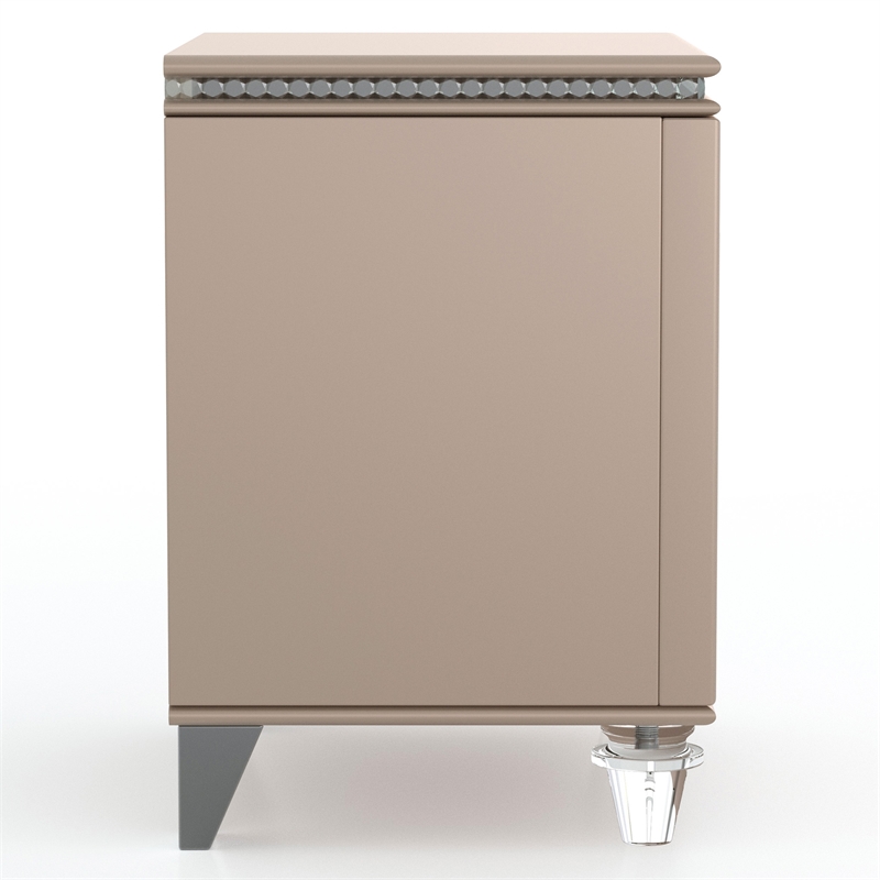 Furniture of America Devado Contemporary Wood 2-Drawer Nightstand in Rose Gold