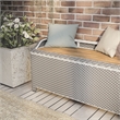 FOA Azur Outdoor Aluminum/Wicker Loveseat + Storage Bench + Trash Can 3PC Set