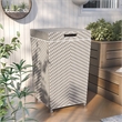 FOA Azur Outdoor Aluminum/Wicker Loveseat + Storage Bench + Trash Can 3PC Set