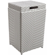 FOA Azur Outdoor Aluminum/Wicker Loveseat + Storage Bench + Trash Can 3PC Set