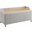 FOA Azur Outdoor Aluminum & Wicker Outdoor Storage Bench + Bin 2pc Set