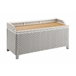 FOA Azur Outdoor Aluminum & Wicker Outdoor Storage Bench + Bin 2pc Set