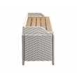 FOA Azur Outdoor Aluminum & Wicker Outdoor Storage Bench + Bin 2pc Set