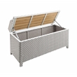 FOA Azur Outdoor Aluminum & Wicker Outdoor Storage Bench + Bin 2pc Set