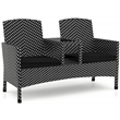 FOA Azur Outdoor Aluminum & Wicker Loveseat & Storage Bin 2pc Set