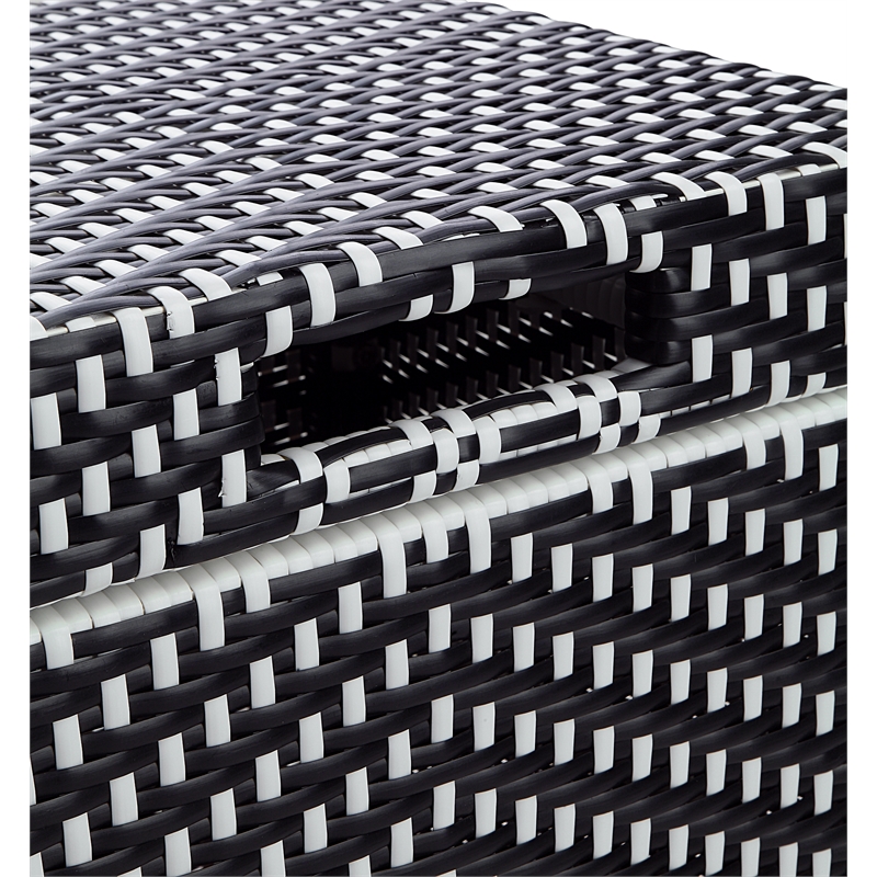 FOA Azur Outdoor Aluminum & Wicker Loveseat & Storage Bin 2pc Set
