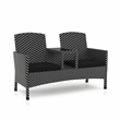 FOA Azur Outdoor Aluminum & Wicker Loveseat & Storage Bin 2pc Set