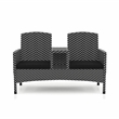 FOA Azur Outdoor Aluminum & Wicker Loveseat & Storage Bin 2pc Set