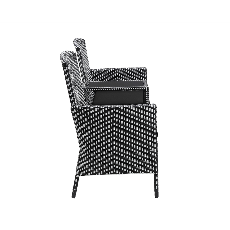 FOA Azur Outdoor Aluminum & Wicker Loveseat & Storage Bin 2pc Set