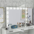 Furniture of America Olive White Wood Hollywood Lighted Vanity Mirror