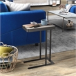 Furniture of America Nince Industrial Metal Adjustable Side Table in Gray