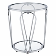 Furniture of America Miffa Contemporary Metal 2-Piece Coffee Table Set in Chrome