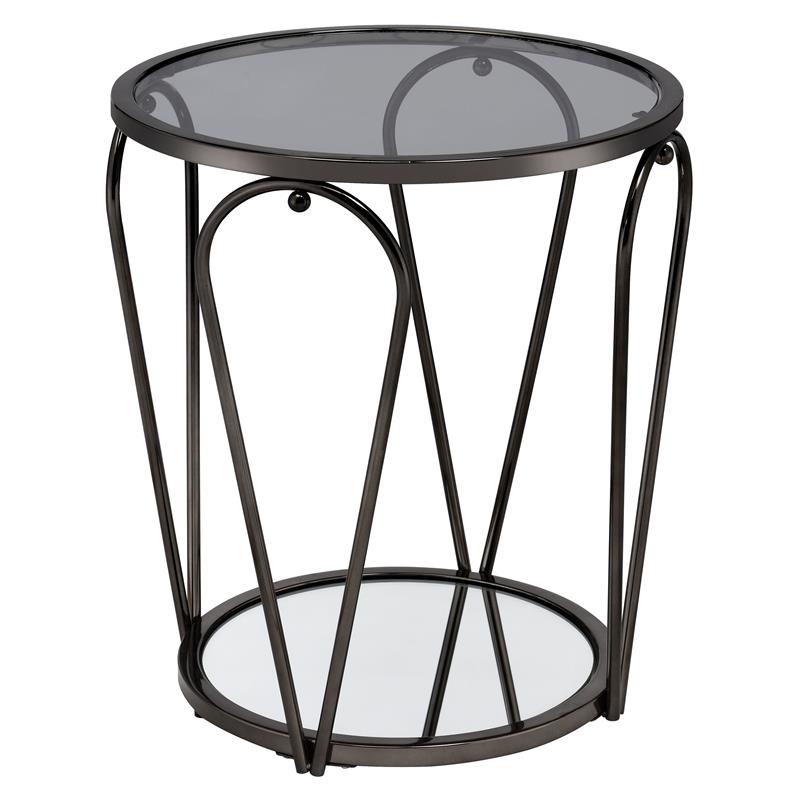 Furniture of America Miffa Contemporary Metal 1-Shelf End Table in Black