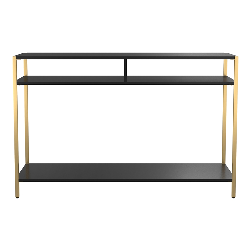 Furniture of America Mirah Contemporary Metal 3-Shelf Console Table in Black
