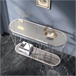 Furniture of America Miffa Contemporary Metal 1-Shelf Console Table in Chrome