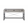 FOA 2-Piece 60 Inch Light Gray Wood Lift Top Desk and Home Office Chair Set