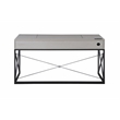 FOA 2-Piece 60 Inch Light Gray Wood Lift Top Desk and Home Office Chair Set