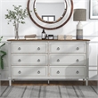 Furniture of America Birch Wood 6-Drawer Double Dresser in Antique White