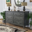 Furniture of America Birch Wood 6-Drawer Double Dresser in Antique Gray